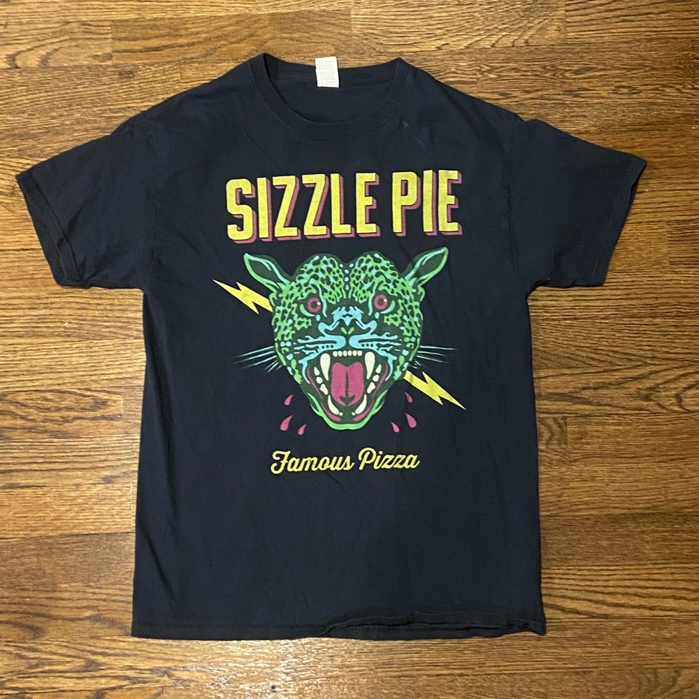 Vintage Sizzle Pie "Electric Leopard" T-Shirt Shirt Size Medium Pizza
